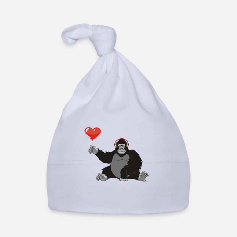 Gorille avec du cœur Bonnet bio Bébé