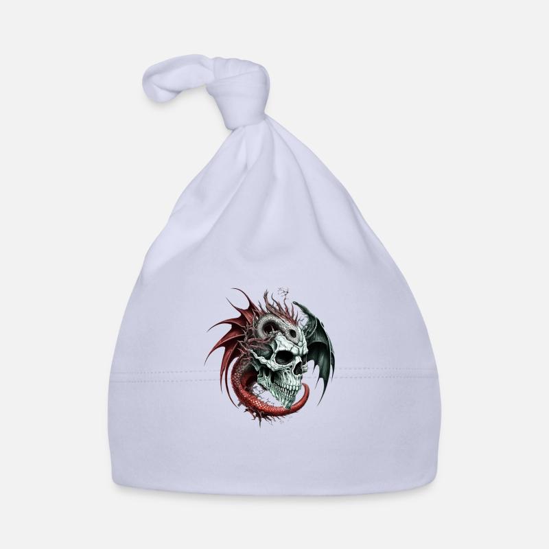 Dragon crânien - Bonnet bio Bébé - ciel