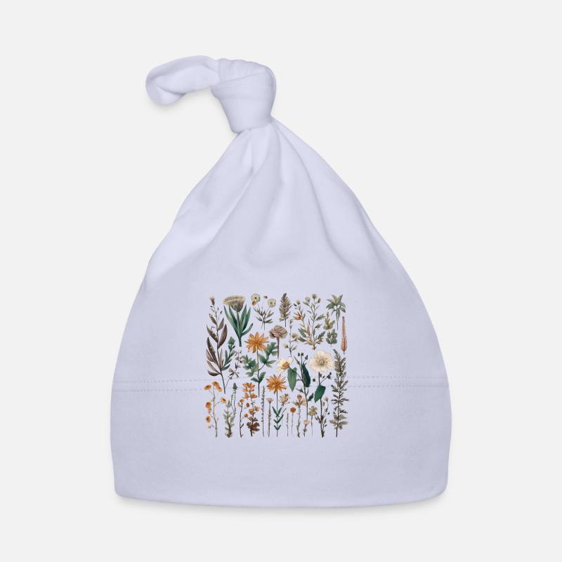 Wunderschönes Boho Blumen Herbarium Bouquet Baby Bio-Mütze