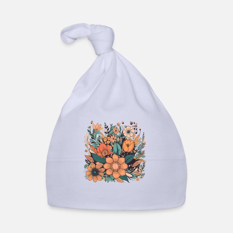 Wunderschönes Boho Blumen Herbarium Bouquet Baby Bio-Mütze