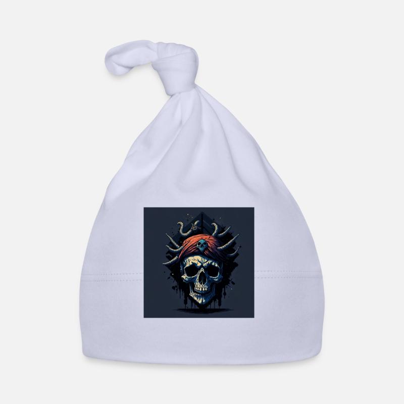 Crâne de pirate Crâne Crâne - Bonnet bio Bébé - ciel