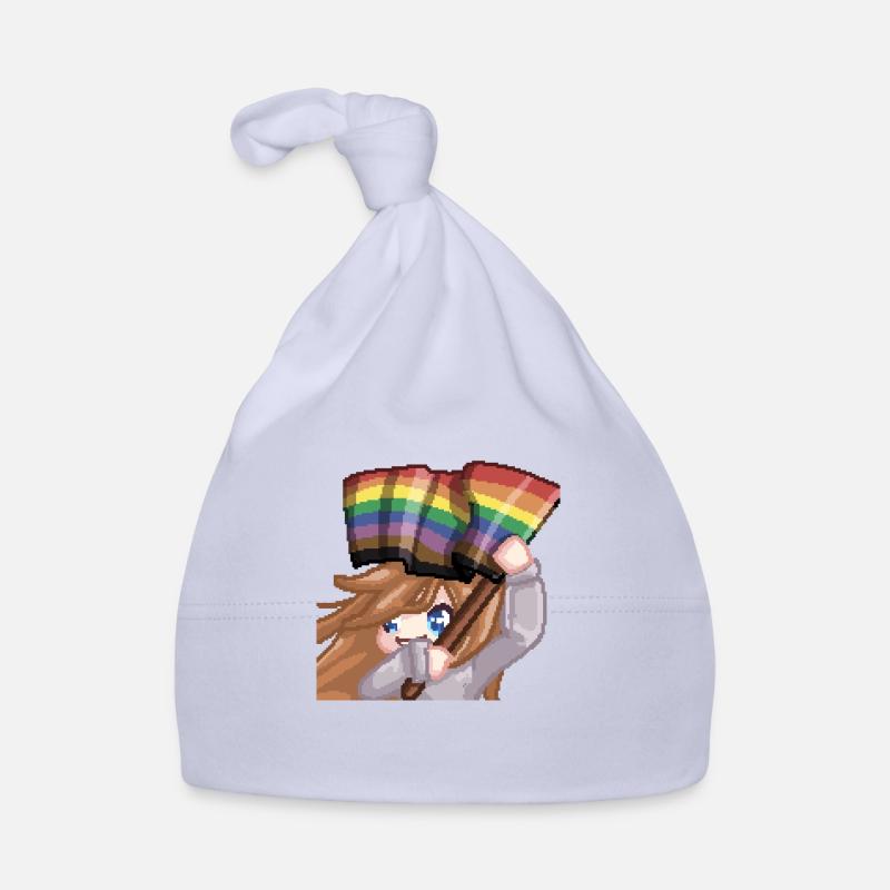 Pillowg1rl Emote mit Prideflagge Baby Bio-Mütze