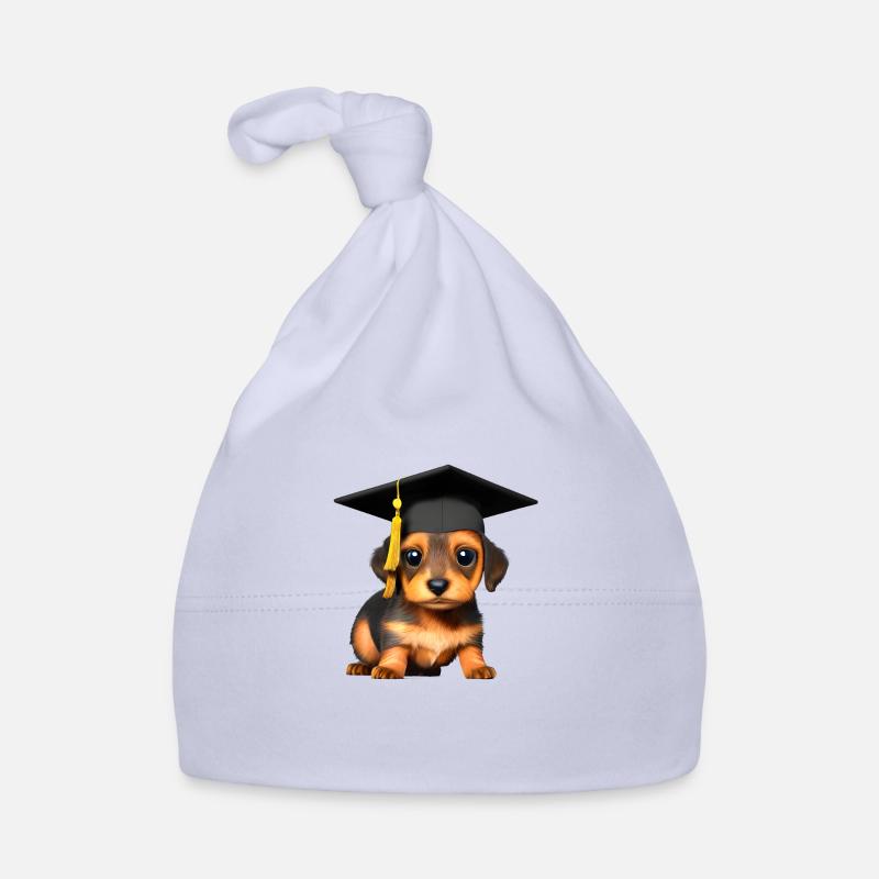Bachelor School Leaving Certificate Dachshund Dog Study Organic Baby Cap
