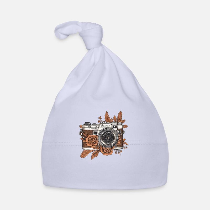 Cool vintage rétro caméra style boho marron Bonnet bio Bébé
