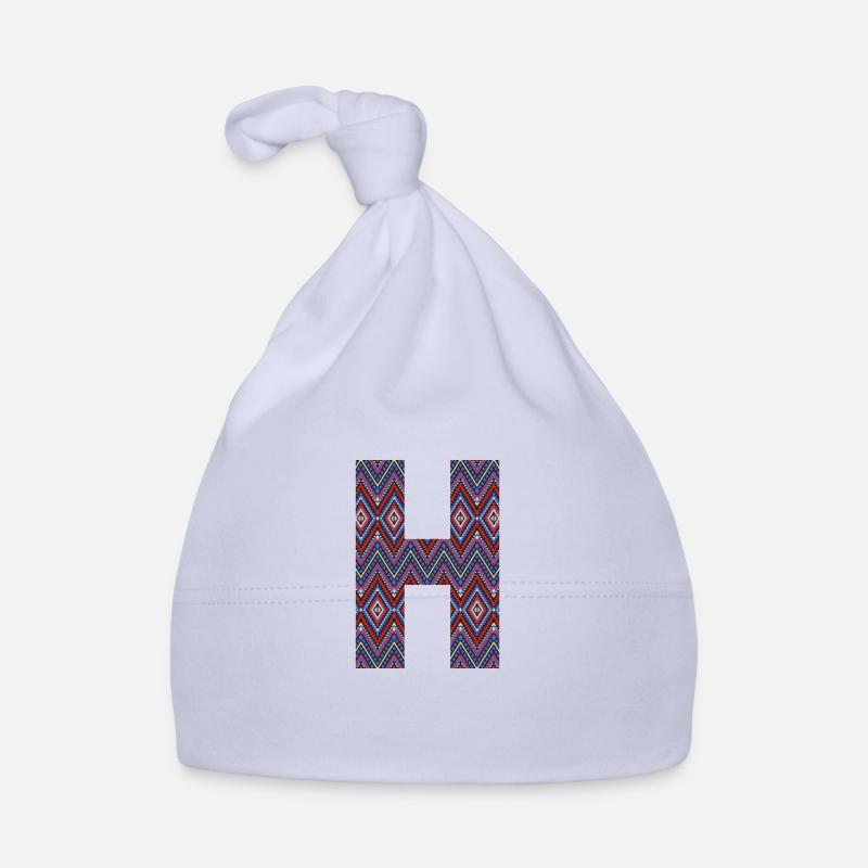 Monogram Letter H- geometric pattern Organic Baby Cap