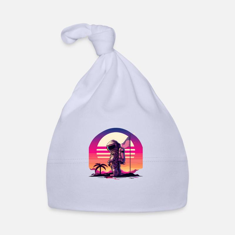 Synthwave Astronaut Space Sunset Baby Bio-Mütze