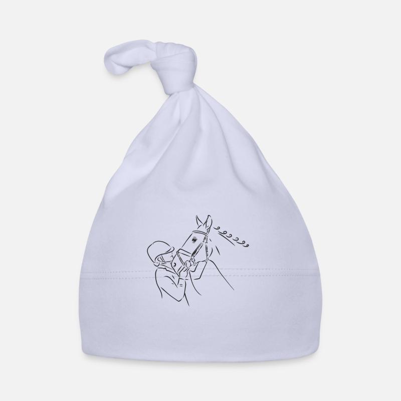 Reiter / Reiterin mit Pferd Baby Bio-Mütze