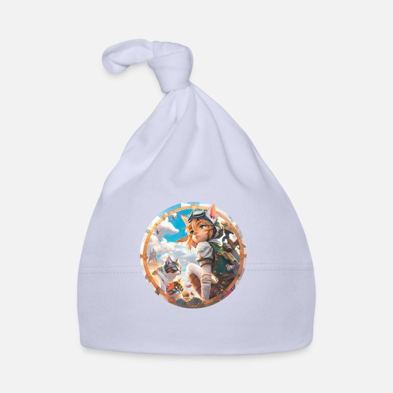 Anime Cat Boy - Bonnet bio Bébé - ciel