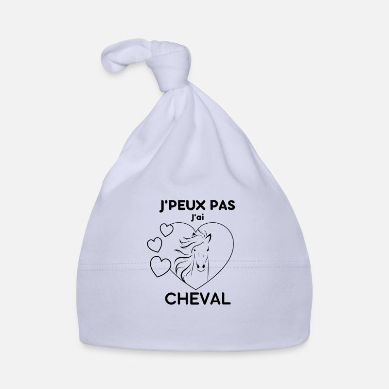 J'peux pas j'ai cheval - Bonnet bio Bébé - ciel