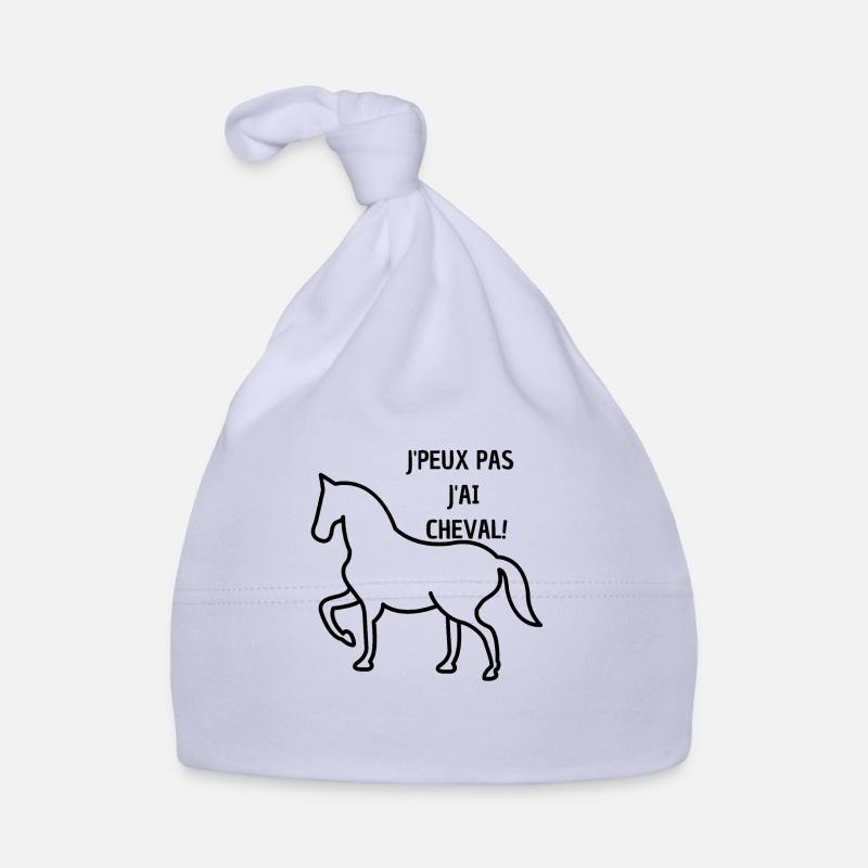 J'PEUX PAS J'AI CHEVAL - Bonnet bio Bébé - ciel