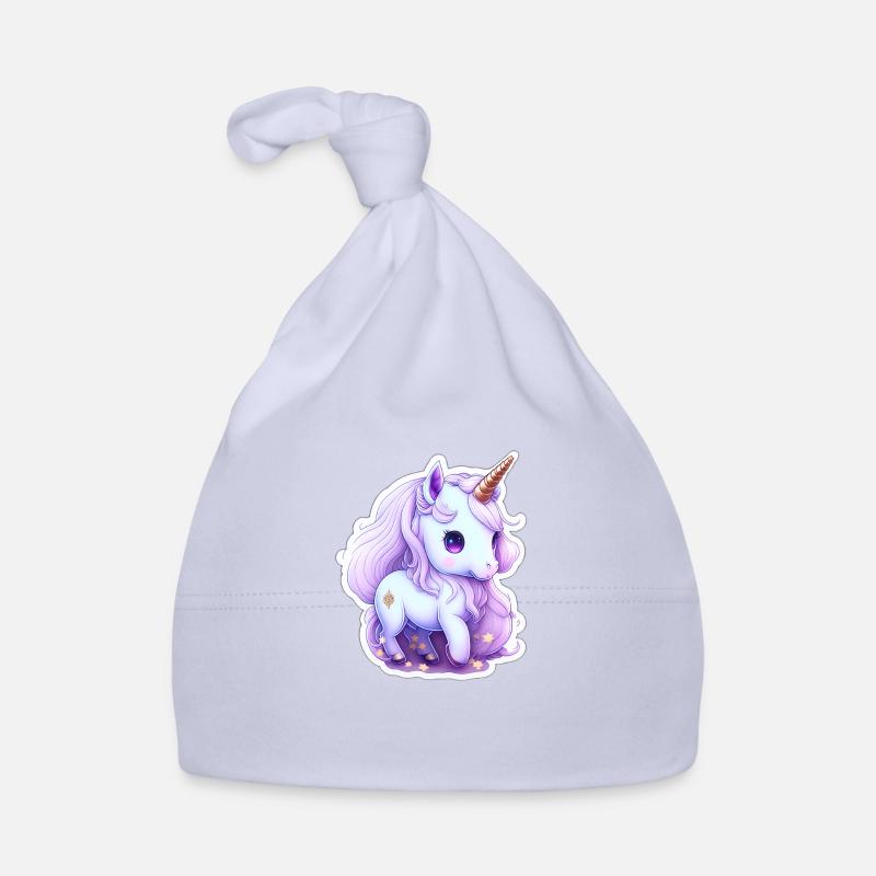 Mignon bébé licorne - Bonnet bio Bébé - ciel