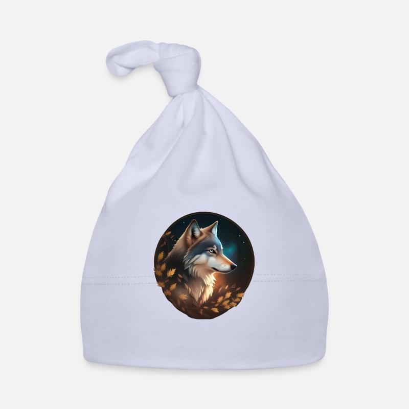 loup - Bonnet bio Bébé - ciel
