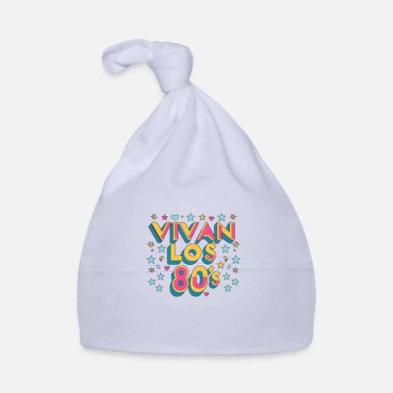 Vivez le rétro des années 80 - Bonnet bio Bébé - ciel