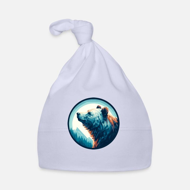 Ours polaire polygonal dans le style géométrique polygonal Bonnet bio Bébé