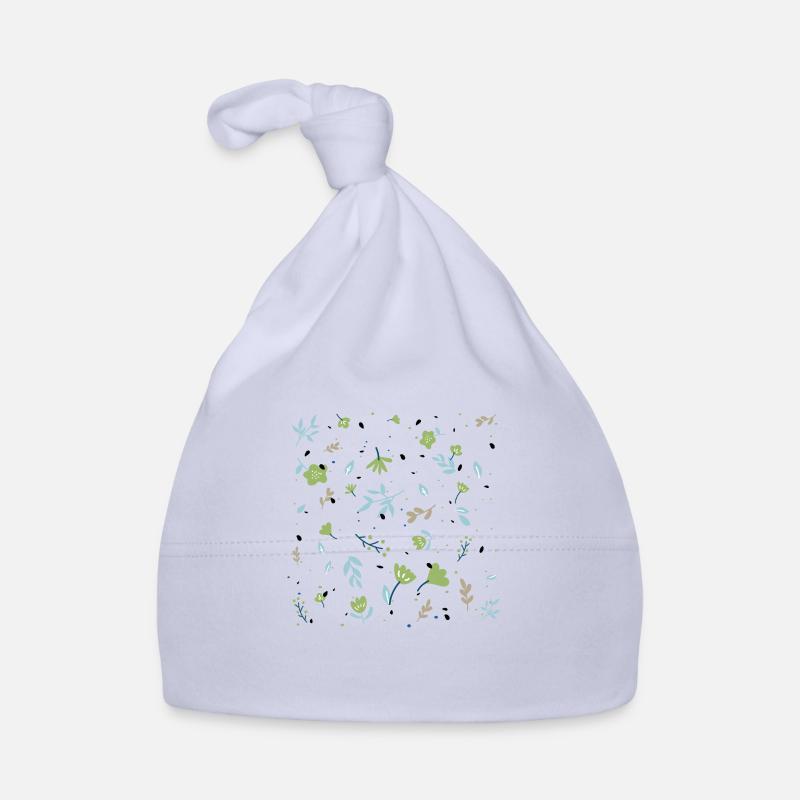 Fond transparent floral bleu - Bonnet bio Bébé - ciel