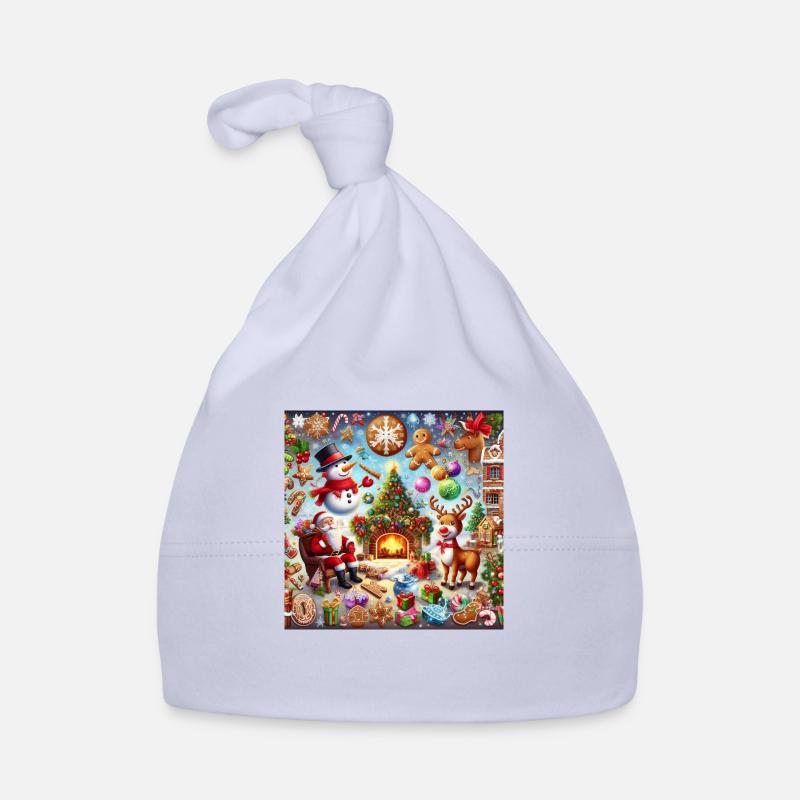 Weihnachtsmärchen-Collage Baby Bio-Mütze