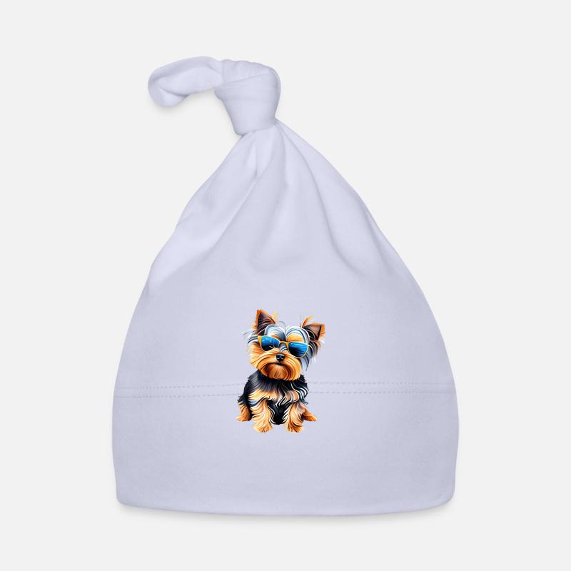 Yorkshire Terrier Chien Propriétaire Chien Chiot - Bonnet bio Bébé - ciel