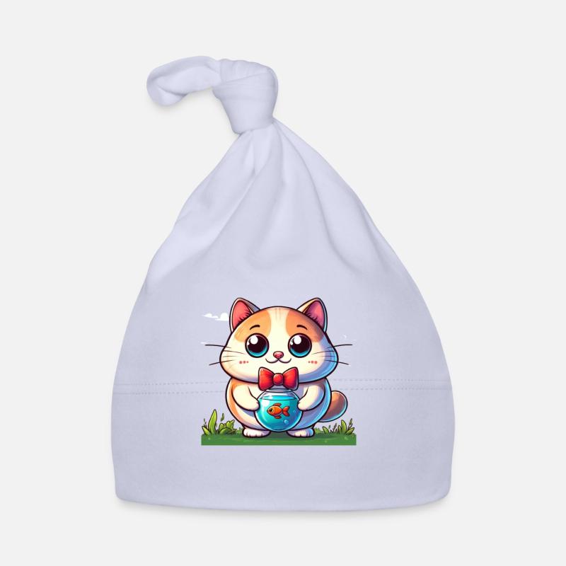 Cartoon Cat 1 Organic Baby Cap