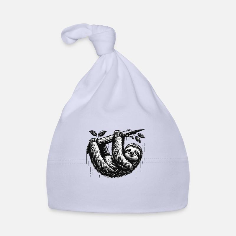 A sloth hangs from the tree Organic Baby Cap