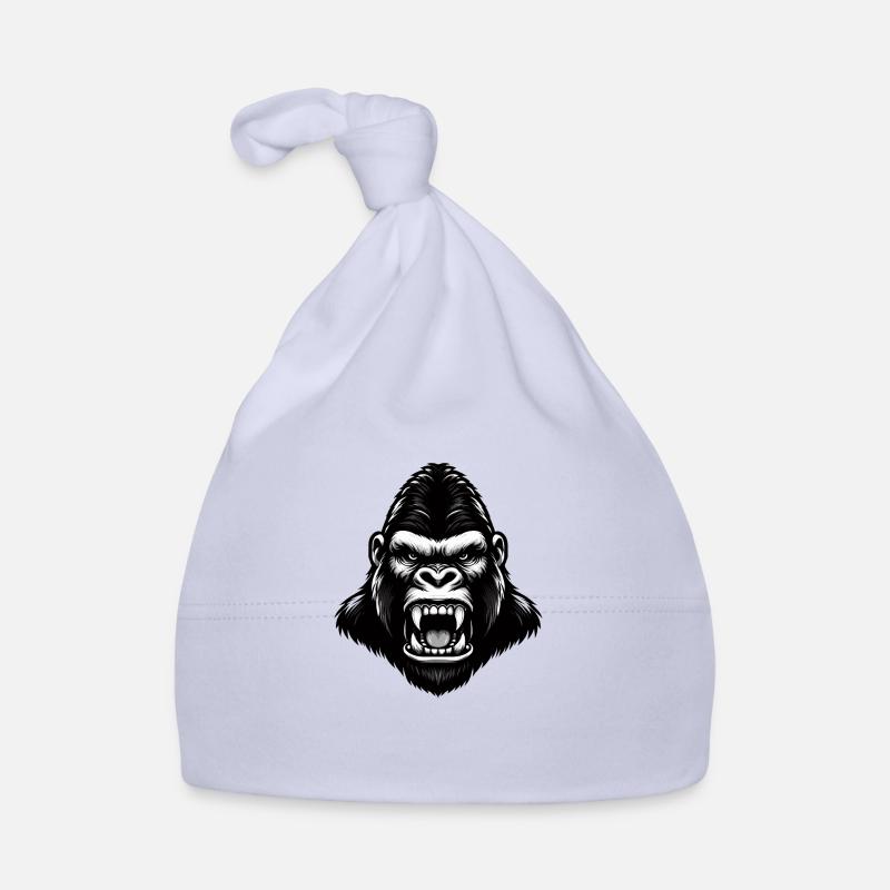 Wütender Gorilla - Baby Bio-Mütze - Sky