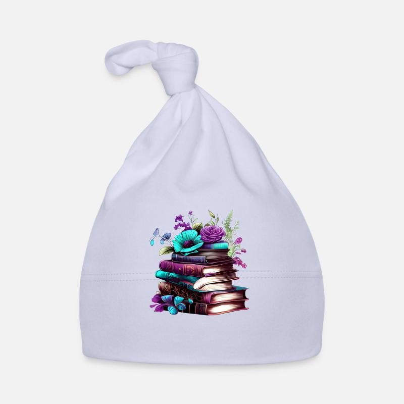 Book Reading Books Reader Gift Book Lover - Organic Baby Cap - sky