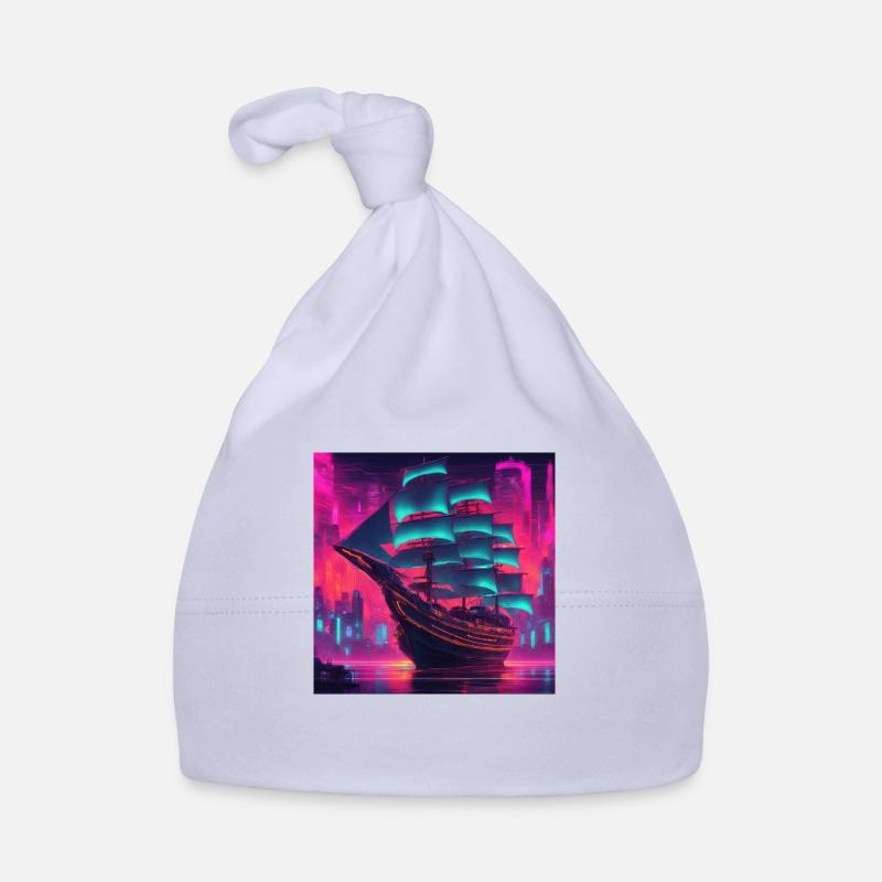 Voilier - Bonnet bio Bébé - ciel