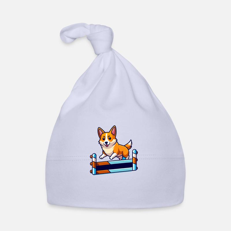 Determined Corgi Agility Course Art Organic Baby Cap