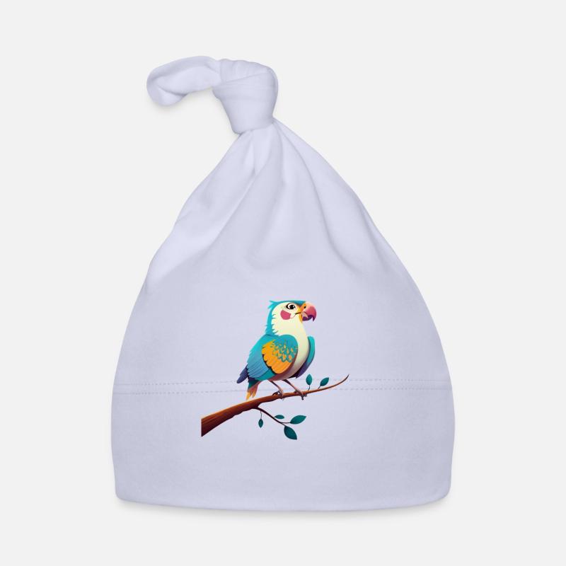 illustration d'un perroquet sur une branche Bonnet bio Bébé