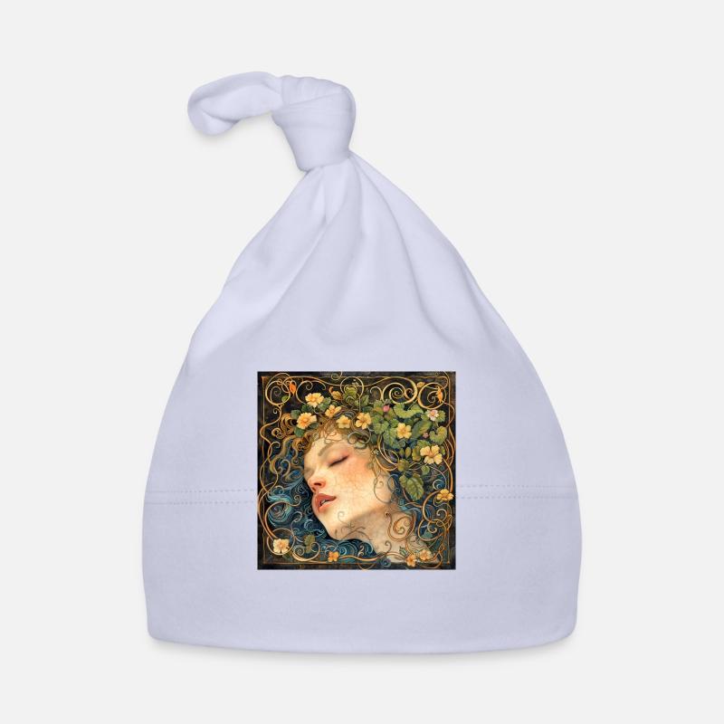 Mädchen mit Blumenkranz Baby Bio-Mütze
