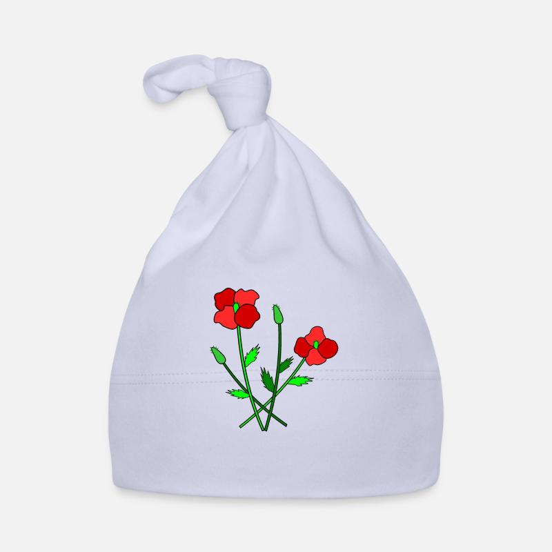 Blühender Mohn Baby Bio-Mütze