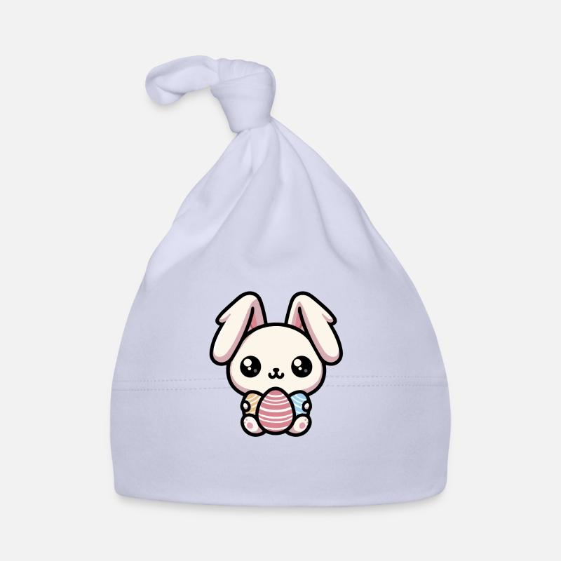 Niedlicher Kawaii-Chibi-Osterhase mit Eiern Baby Bio-Mütze