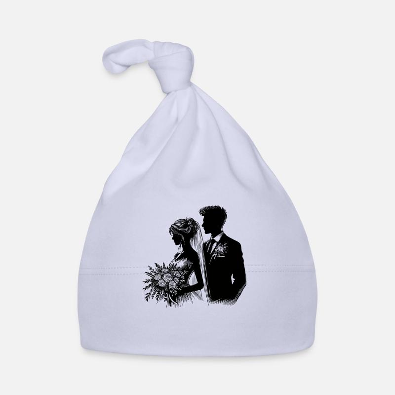 Belle silhouette de conception de jeunes mariés Bonnet bio Bébé