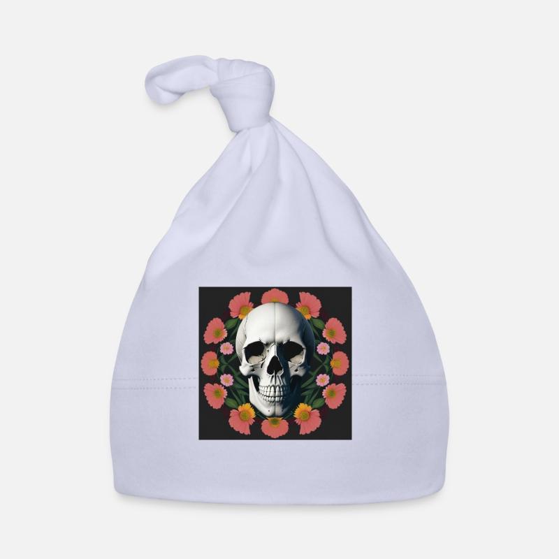 Flower-Skull - Baby Bio-Mütze - Sky