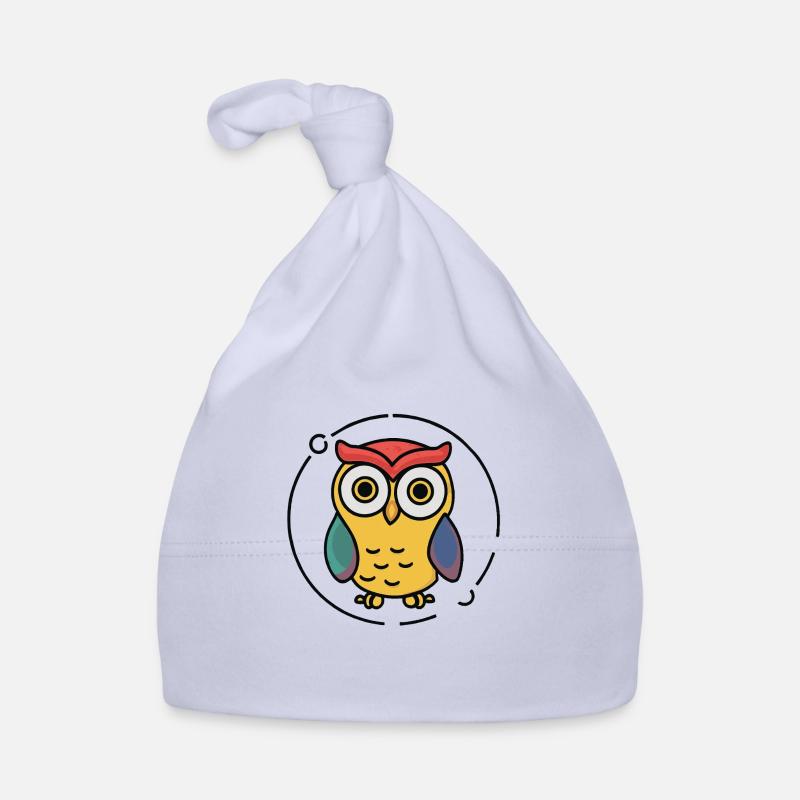 Petit hibou mignon dans la roue de couleur hibou Design Bonnet bio Bébé