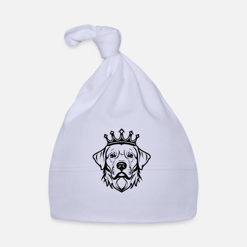 Ernster Hund mit Krone Baby Bio-Mütze