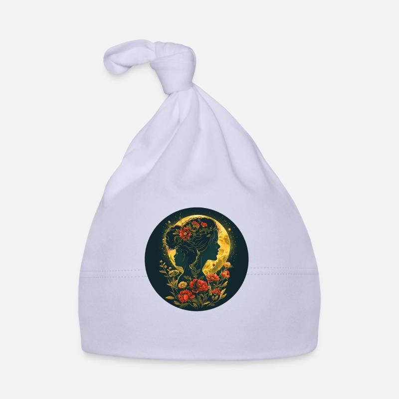 Mutter und Tochter im Mondschein Baby Bio-Mütze