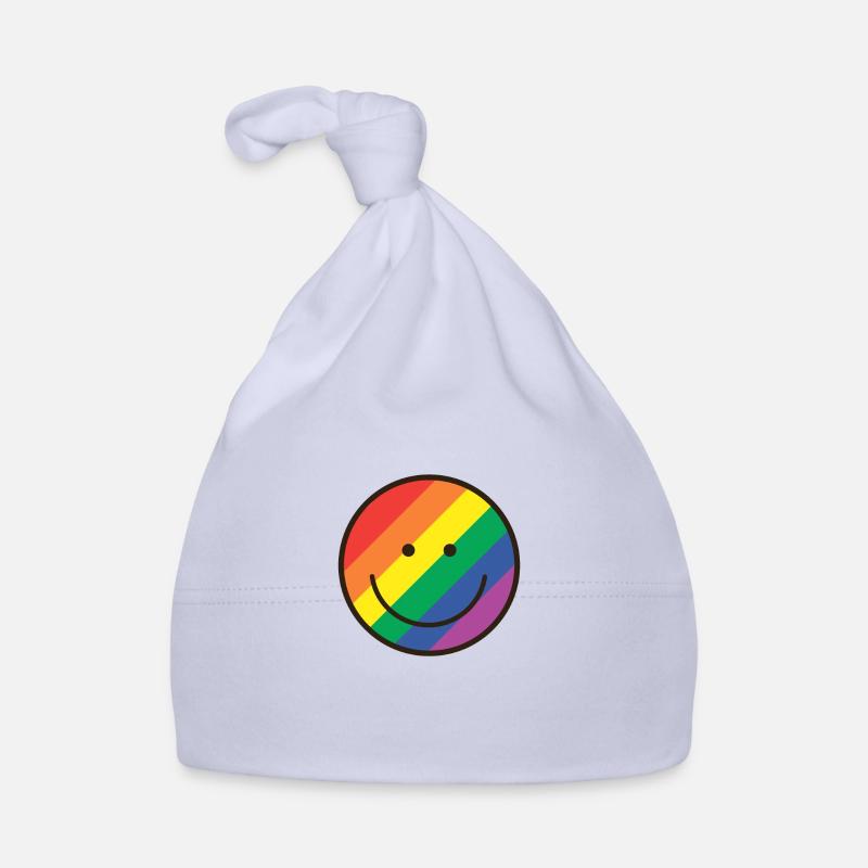 Pride smily, a happy rainbow - Organic Baby Cap - sky