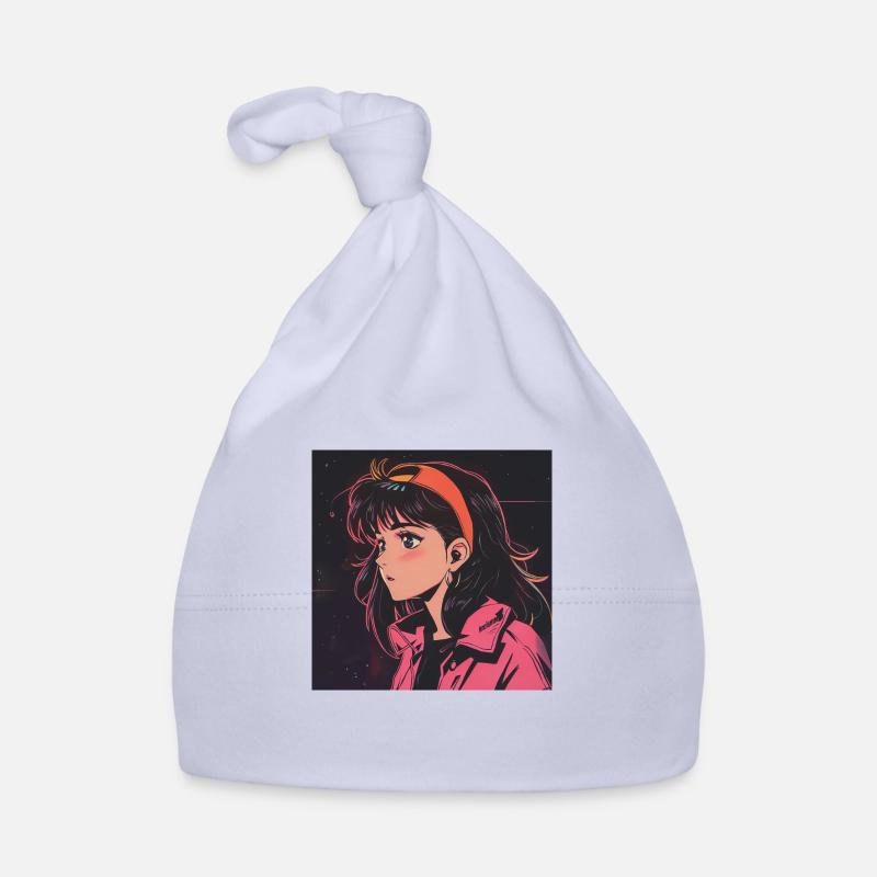 80er Jahre Anime Mädchen beruhigender hochwertiger Modedruck Baby Bio-Mütze