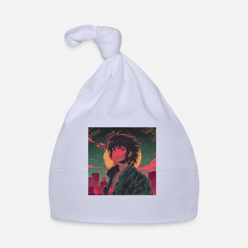 Années 80 Anime Guy Calmant Impression de mode de haute qualité Bonnet bio Bébé