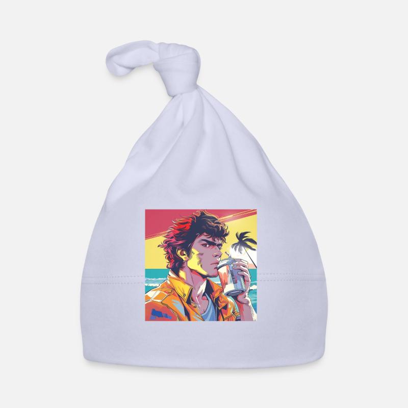 Années 80 Anime Guy Calmant Impression de mode de haute qualité Bonnet bio Bébé