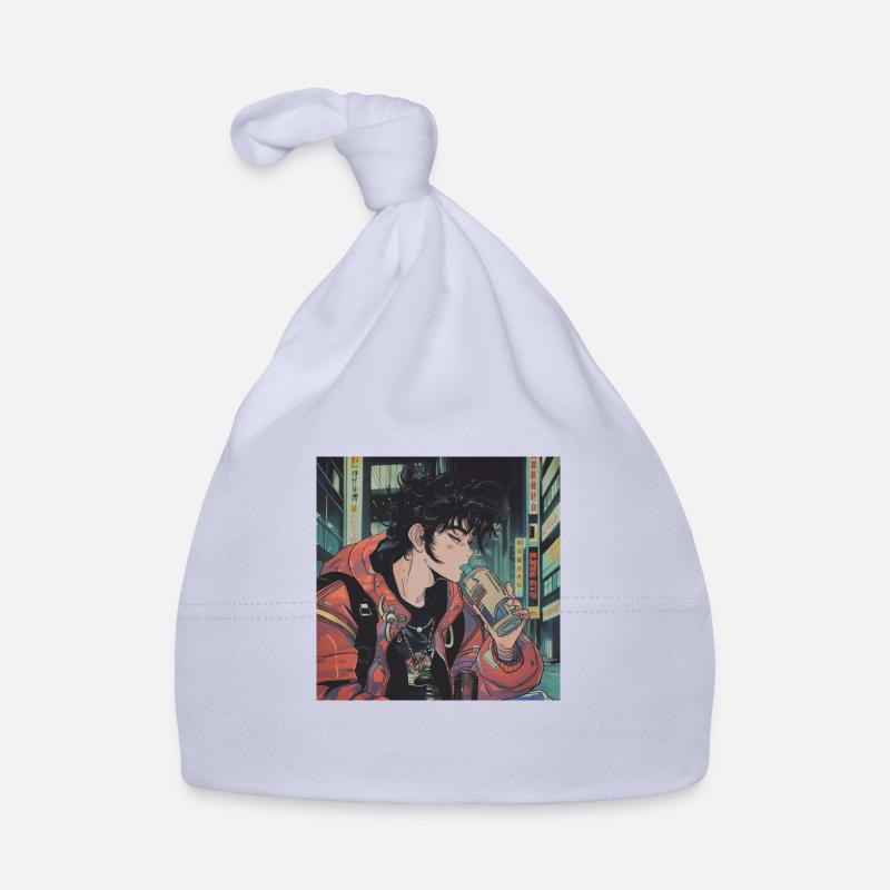 Années 80 Anime Guy Calmant Impression de mode de haute qualité Bonnet bio Bébé