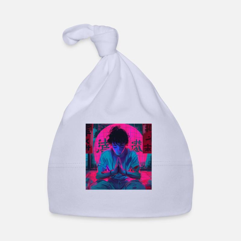 Années 80 Anime Guy Calmant Impression de mode de haute qualité Bonnet bio Bébé