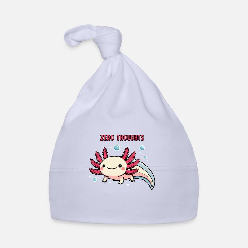 Axolotl - Zero thoughts - Organic Baby Cap - sky