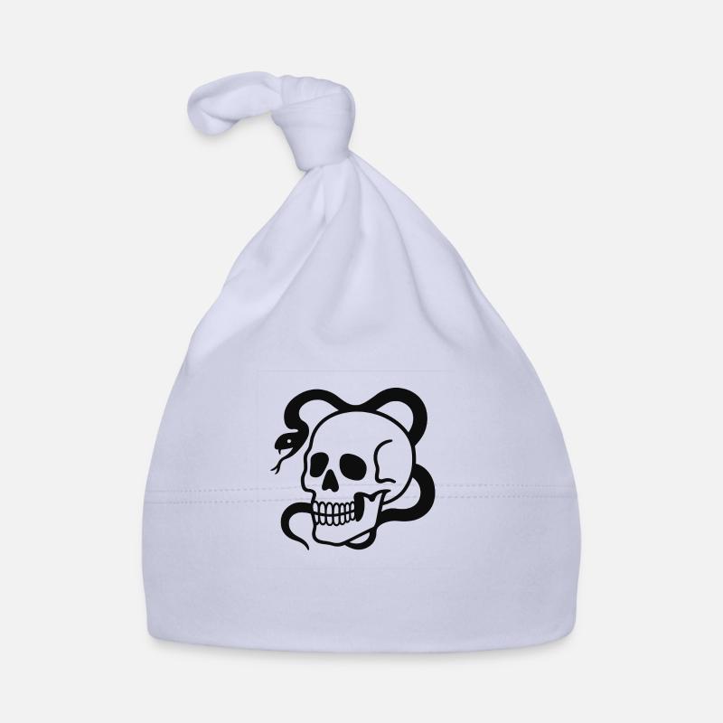 Crâne et serpent : symbole de fugacité Bonnet bio Bébé