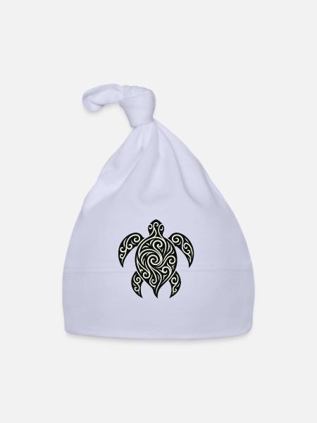 Mana Honu – Polynesian Turtle - Baby Bio-Mütze - Sky - Vorne