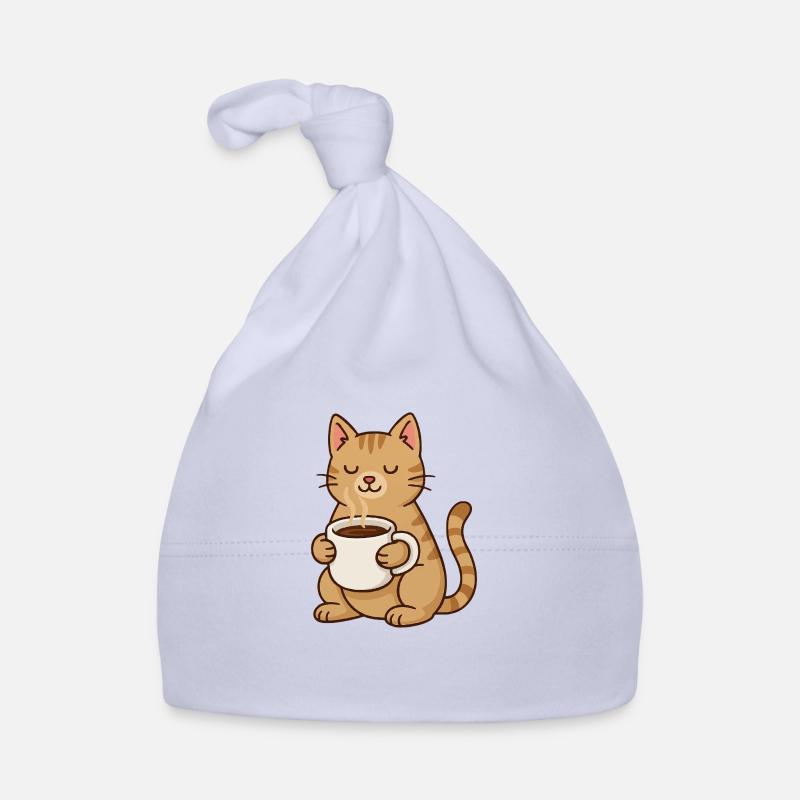 Coffee Cat – Cute cat with coffee cup for tomorrow Organic Baby Cap
