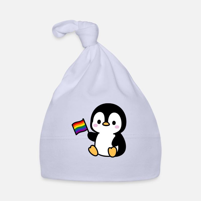 Pingouin avec drapeau arc-en-ciel Bonnet bio Bébé