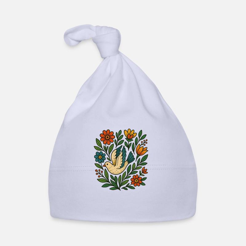 Envol folk - Bonnet bio Bébé - ciel