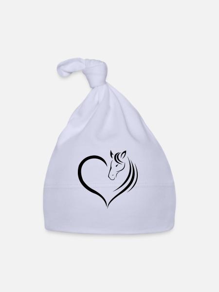 Amants de cheval - Chemise mignonne pour les filles - Bonnet bio Bébé - ciel - Devant