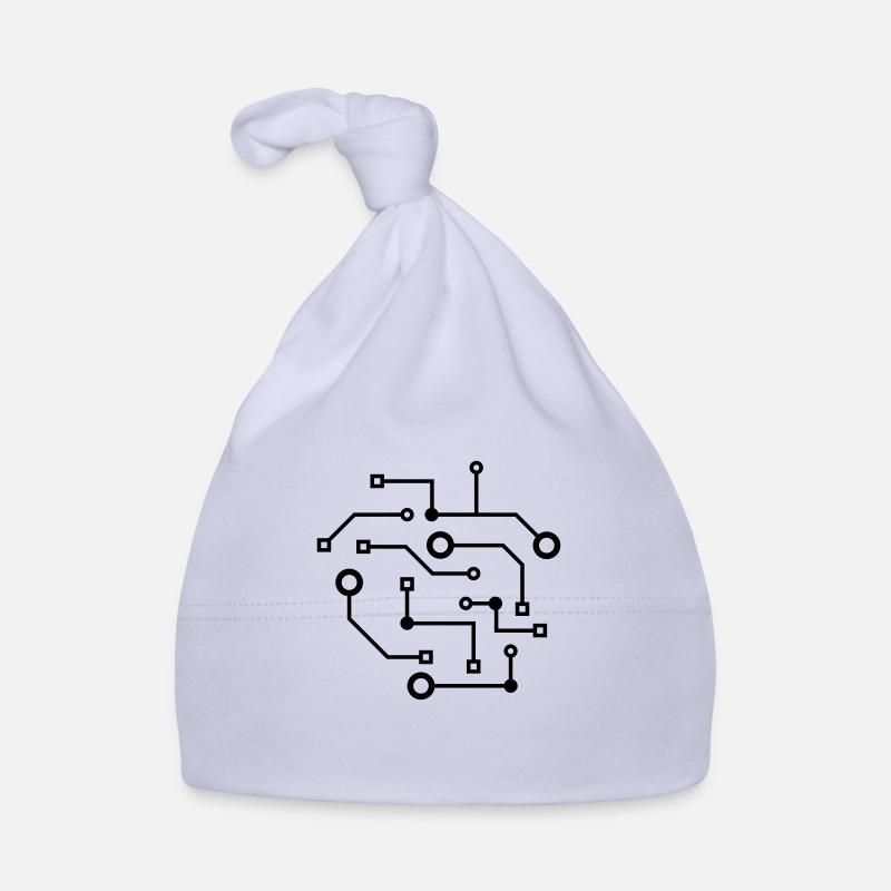 logo cool circuit wire data microchip circular Organic Baby Cap